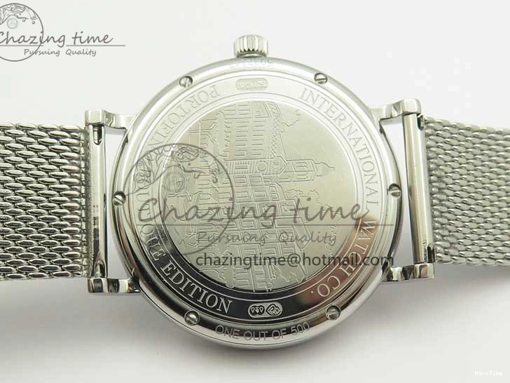 MIROTIME 1218 Portofino IW356501 SS V3 MK 1:1 Best Edition Blue Dial On SS Mesh Bracelet MIYOTA Timeless 7194